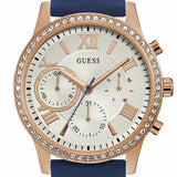  Shop Authentic Guess Solar White Rose Gold Dial Blue Rubber Strap Watch For Women - W1135L3 - Luxxuri