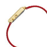  Shop Authentic Guess Fame Quartz Gold Dial Red Leather Strap Watch For Women - GW0504L2 - Luxxuri