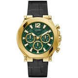  Shop Authentic Guess Edge Chronograph Green Dial Black Leather Strap Watch For Men - GW0492G3 - Luxxuri