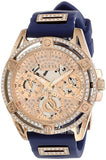  Shop Authentic Guess Queen Quartz Crystals Rose Gold Dial Blue Silicone Strap Watch For Women - GW0536L5 - Luxxuri