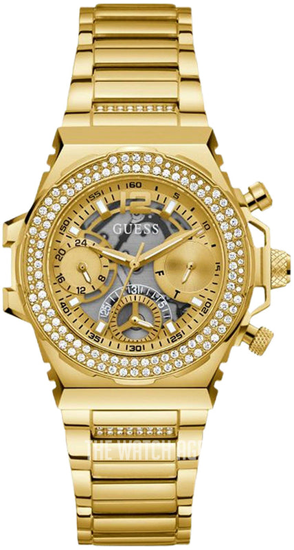  Shop Authentic Guess Fusion Chronograph Gold Dial Gold Steel Strap Watch for Women - GW0552L2 - Luxxuri
