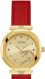  Shop Authentic Guess Trend Dragon Gold Dial Red Leather Strap Watch For Women - GW0646L1 - Luxxuri