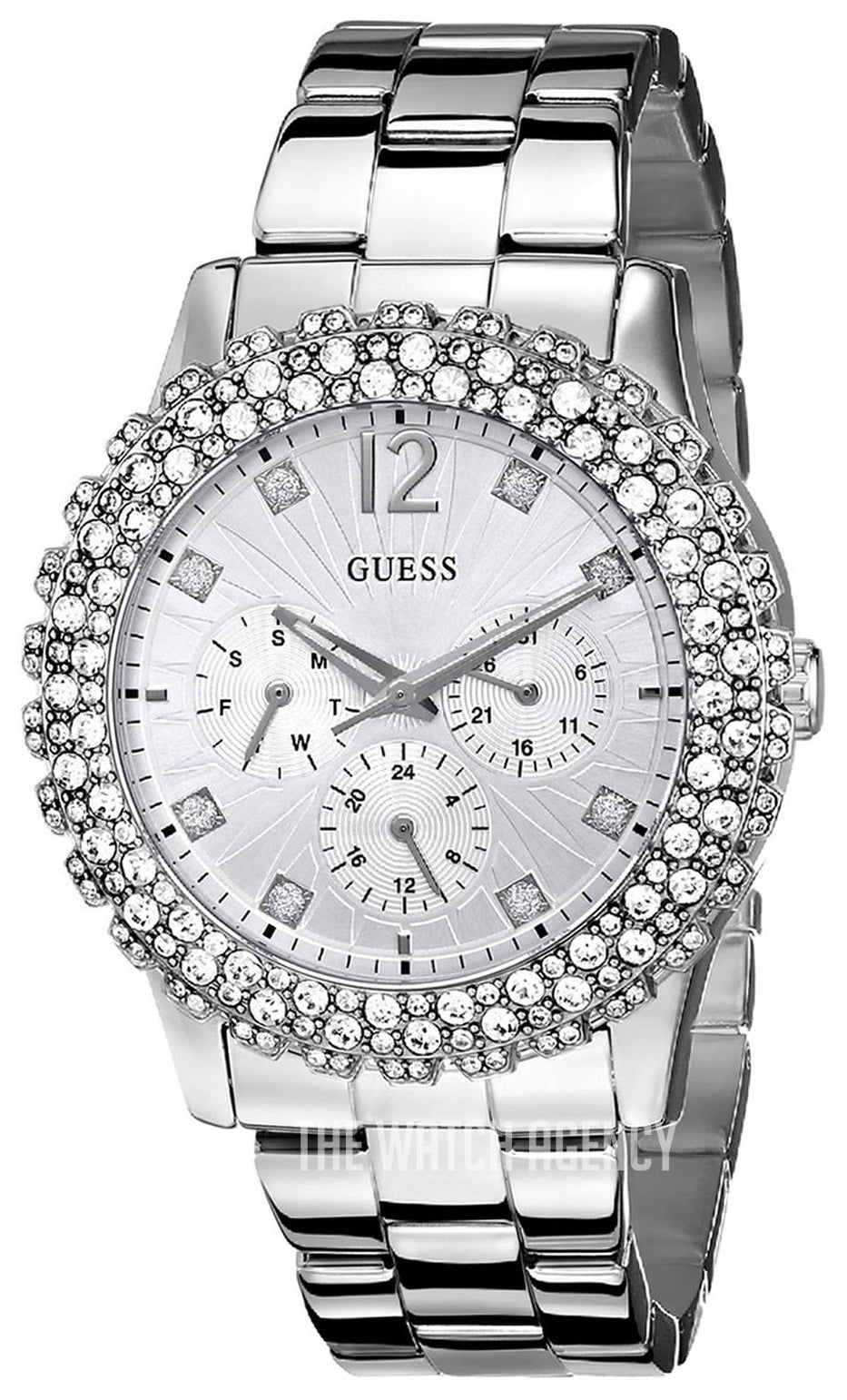  Shop Authentic Guess Dazzler Diamonds Silver Dial Silver Steel Strap Watch for Women - W0335L1 - Luxxuri