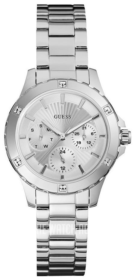  Shop Authentic Guess Mist Quartz Silver Dial Silver Steel Strap Watch For Women - W0443L1 - Luxxuri