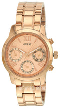  Shop Authentic Guess Mini Sunrise Chronograph Quartz Rose Gold Dial Rose Gold Steel Strap Watch For Women - W0448L3 - Luxxuri