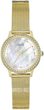 Shop Authentic Guess Chelsea Mother of Pearl White Dial Gold Mesh Strap Watch For Women - W0647L3 - Luxxuri