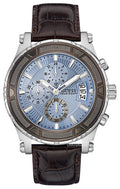  Shop Authentic Guess Pinnacle Chronograph Quartz Blue Dial Brown Leather Strap Watch For Men - W0673G1 - Luxxuri