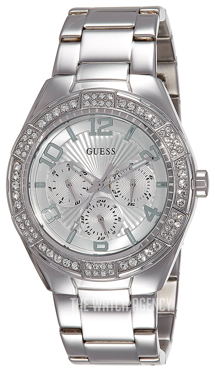  Shop Authentic Guess Luna Diamonds Silver Dial Silver Steel Strap Watch for Women - W0729L1 - Luxxuri