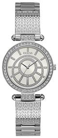  Shop Authentic Guess Muse Quartz White Dial Silver Steel Strap Watch For Women - W1008l1 - Luxxuri