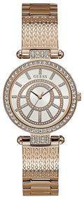  Shop Authentic Guess Muse Quartz Silver Dial Rose Gold Steel Strap Watch For Women - W1008L3 - Luxxuri