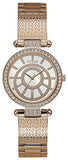  Shop Authentic Guess Muse Quartz Silver Dial Rose Gold Steel Strap Watch For Women - W1008L3 - Luxxuri