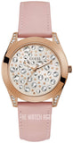  Shop Authentic Guess Wonderlust Beige Dial Pink Leather Strap Watch for Women - W1065L1 - Luxxuri