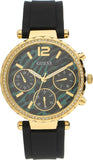  Shop Authentic Guess Solstice Green Dial Black Rubber Strap Watch for Women - GW0113L1 - Luxxuri