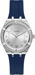  Shop Authentic Guess Cosmo Diamonds Silver Dial Blue Rubber Strap Watch for Women - GW0034L5 - Luxxuri