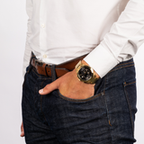  Shop Authentic Guess Atlas Chronograph Black Dial Gold Steel Strap Watch for Men - W0668G8 - Luxxuri