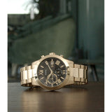  Shop Authentic Guess Atlas Chronograph Black Dial Gold Steel Strap Watch for Men - W0668G8 - Luxxuri