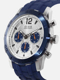  Shop Authentic Guess Caliber Chronograph White Dial Blue Rubber Strap Watch for Men - W0864G6 - Luxxuri