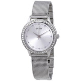  Shop Authentic Guess Chelsea Mother of Pearl White Dial Silver Mesh Strap Watch For Women - W0647L1 - Luxxuri