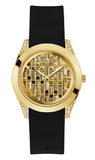  Shop Authentic Guess Clarity Gold Dial Black Silicone Strap Watch for Women - GW0109L1 - Luxxuri
