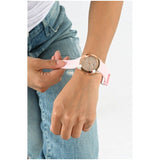  Shop Authentic Guess Clarity Gold Dial Pink Silicone Strap Watch for Women - GW0109L2 - Luxxuri