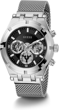 Guess Continental Quartz Black Dial Silver Mesh Strap Watch For Men - GW0582G1