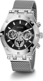  Shop Authentic Guess Continental Quartz Black Dial Silver Mesh Strap Watch For Men - GW0582G1 - Luxxuri