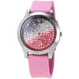  Shop Authentic Guess Crush Crystals Silver Dial Pink Rubber Strap Watch for Women - W1223L1 - Luxxuri