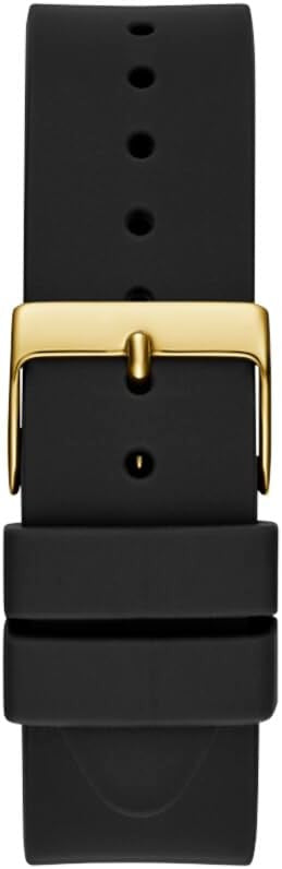  Shop Authentic Guess Cubed Analog Gold Dial Black Silicone Strap Watch For Women - GW0665L1 - Luxxuri