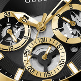  Shop Authentic Guess Fusion Chronograph Black Dial Black Leather Strap Watch For Women - GW0553L4 - Luxxuri