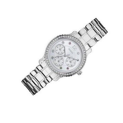  Shop Authentic Guess Enchanting Diamonds Silver Dial Silver Steel Strap Watch for Women - W0305L1 - Luxxuri