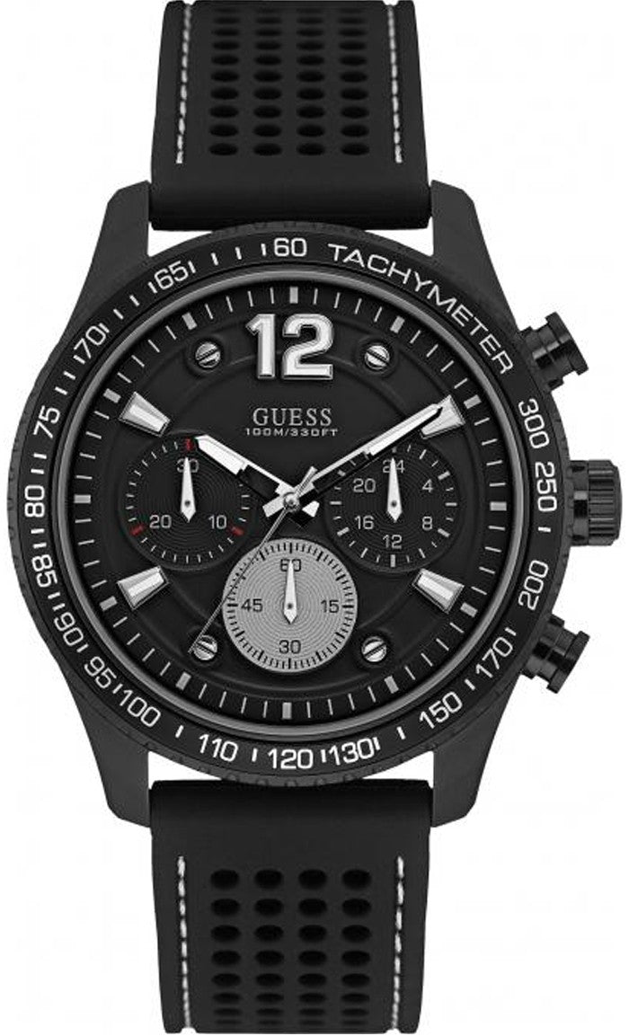  Shop Authentic Guess Fleet Chronograph Black Dial Black Rubber Strap Watch for Men - W0971G1 - Luxxuri