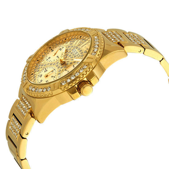  Shop Authentic Guess Frontier Diamonds Gold Dial Gold Steel Strap Watch For Women - W1156L2 - Luxxuri
