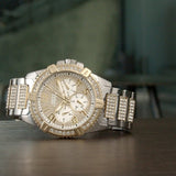 Shop Authentic Guess Frontier Chronograph Crystals Silver Dial Two Tone Steel Strap Watch for Men - W0799G4 - Luxxuri