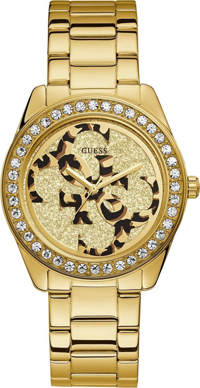  Shop Authentic Guess G Twist Diamonds Gold Dial Gold Steel Strap Watch For Women - W1201L2 - Luxxuri