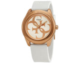  Shop Authentic Guess G Twist White & Gold Dial White Silicone Strap Watch For Women - W0911L5 - Luxxuri