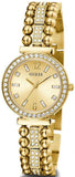  Shop Authentic Guess Gala Diamonds Gold Dial Gold Steel Strap Watch for Women - GW0401L2 - Luxxuri
