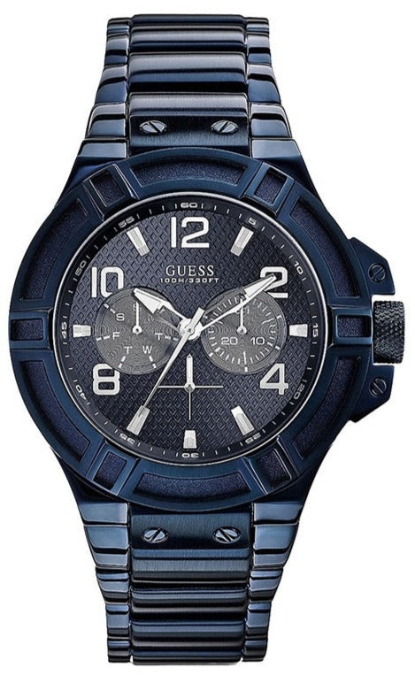  Shop Authentic Guess Rigor Multifunction Black Dial Blue Steel Strap Watch for Men - W0218G4 - Luxxuri