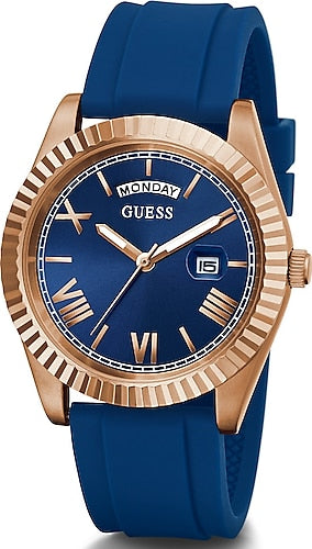  Shop Authentic Guess Connoisseur Blue Dial Blue Silicone Strap Watch For Men - GW0335G2 - Luxxuri