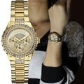  Shop Authentic Guess Viva Diamonds Gold Dial Gold Steel Strap Watch for Women - W0111L2 - Luxxuri