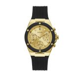  Shop Authentic Guess Athena Gold Dial Black Rubber Strap Watch For Women - GW0030L2 - Luxxuri