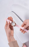  Shop Authentic Guess Cosmo Diamonds Silver Dial Pink Silicone Strap Watch for Women - GW0034L3 - Luxxuri