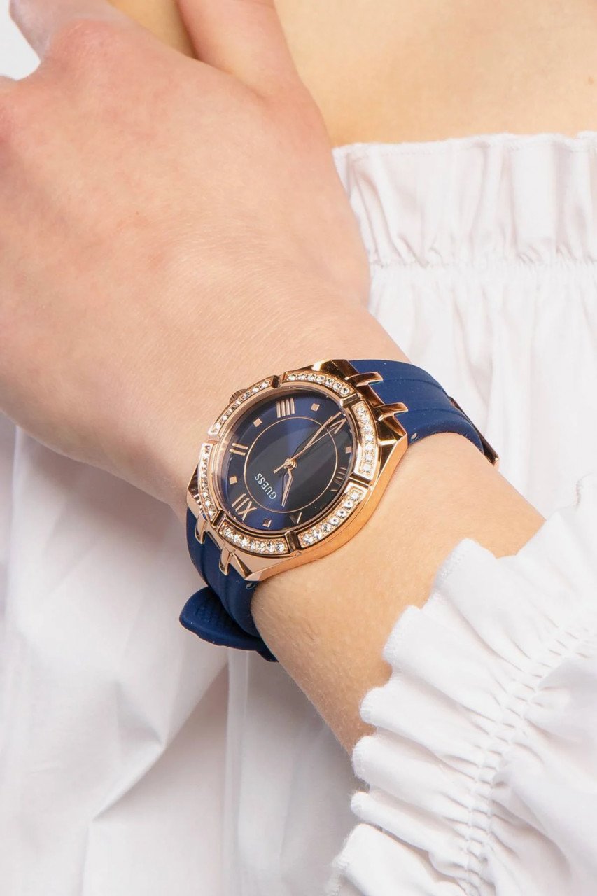  Shop Authentic Guess Cosmo Diamonds Blue Blue Dial Blue Silicone Strap Watch for Women - GW0034L4 - Luxxuri