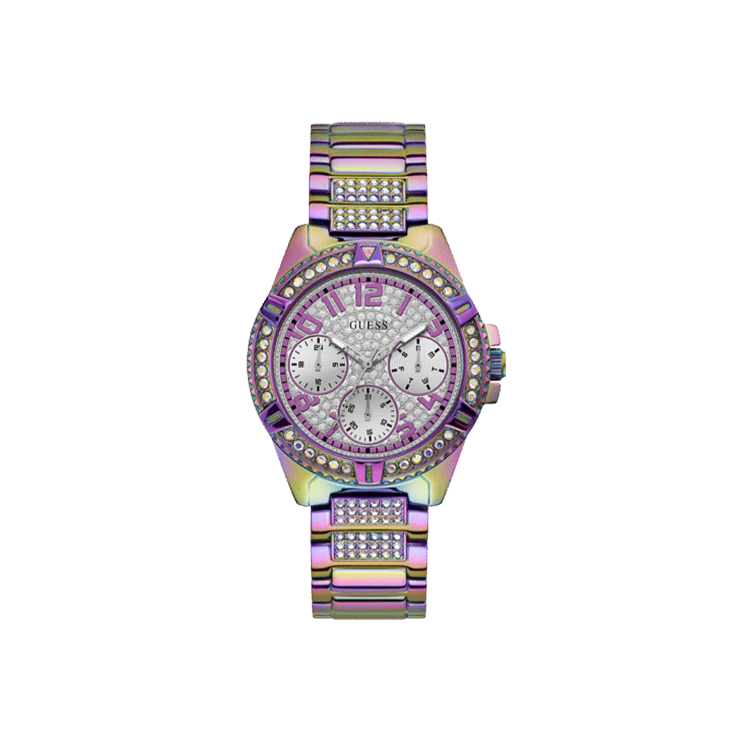  Shop Authentic Guess Lady Frontier Diamonds Silver Dial Multicolor Steel Strap Watch for Women - GW0044L1 - Luxxuri