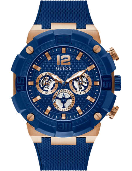  Shop Authentic Guess Navigator Chronograph Blue Dial Blue Rubber Strap Watch for Men - GW0264G4 - Luxxuri