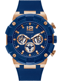  Shop Authentic Guess Navigator Chronograph Blue Dial Blue Rubber Strap Watch for Men - GW0264G4 - Luxxuri