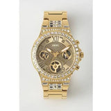  Shop Authentic Guess Moonlight Multi Function Diamonds Gold Dial Gold Steel Strap Watch for Women - GW0320L2 - Luxxuri
