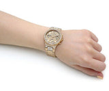  Shop Authentic Guess Moonlight Multi Function Diamonds Gold Dial Gold Steel Strap Watch for Women - GW0320L2 - Luxxuri