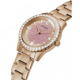 Shop Authentic Guess Glitter Diamonds Pink Dial Rose Gold Steel Strap Watch for Women - GW0405L3 - Luxxuri