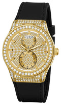  Shop Authentic Guess Princess Crystals Gold Dial Black Silicone Strap Watch For Women - GW0439L2 - Luxxuri