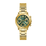  Shop Authentic Guess Cosmo Chronograph Green Dial Gold Steel Strap Watch For Women - GW0465L5 - Luxxuri